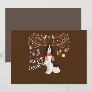 English Springer Spaniel Christmas Reindeer Dog Einladung