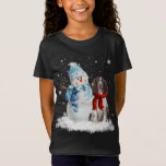 English Springer Spaniel Christmas Snowman Christm T-Shirt<br><div class="desc">English Springer Spanier Weihnachten Snowman Weihnachten Pajama</div>