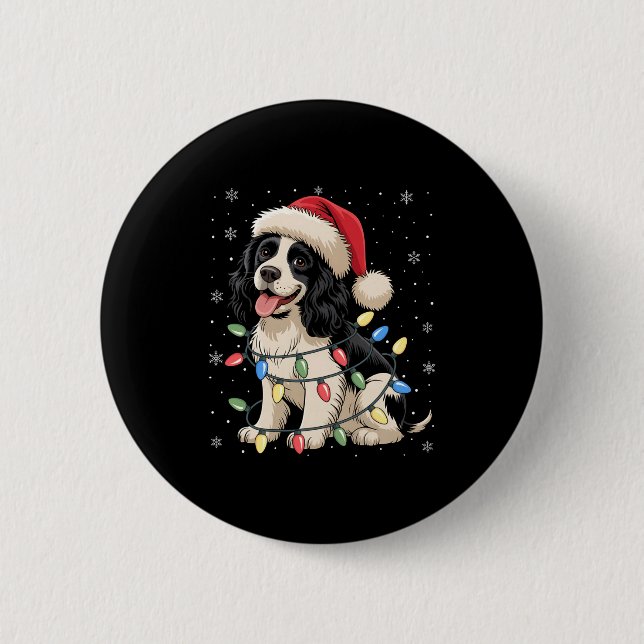 English Springer Spaniel Dog Christmas Tree Lights Button (Vorderseite)