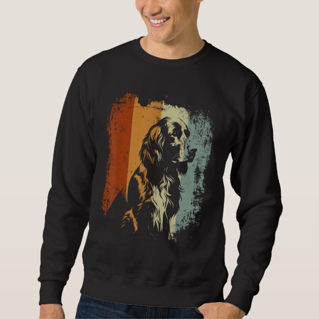 English Springer Spaniel Dog Retro Style Sweatshirt (Vorderseite)