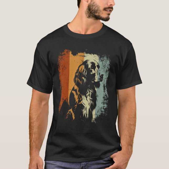 English Springer Spaniel Dog Retro Style T-Shirt (Vorderseite)