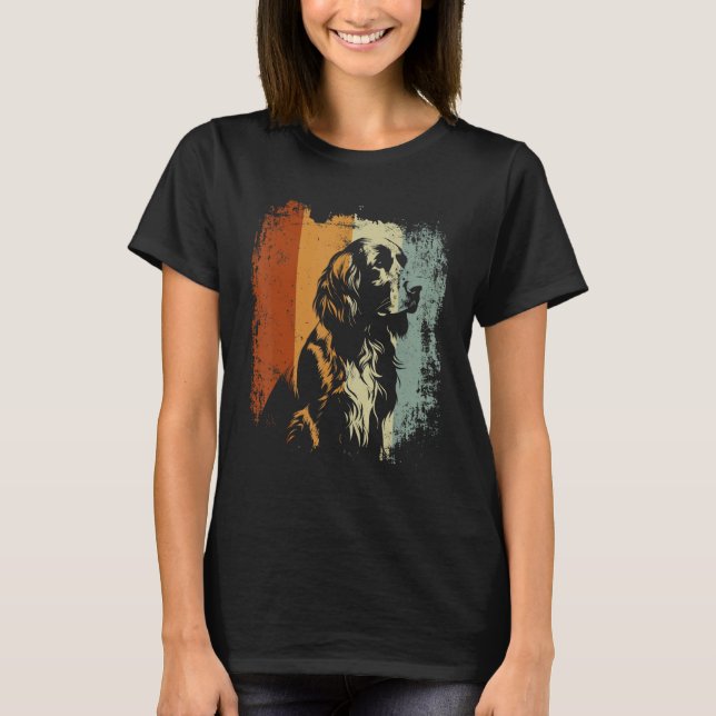 English Springer Spaniel Dog Retro Style T-Shirt (Vorderseite)