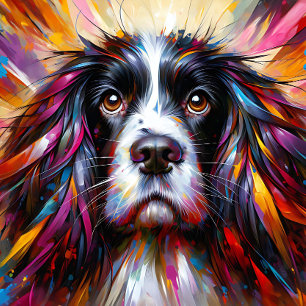 English Springer Spaniel Hund Acryl-Kunst Druck Puzzle