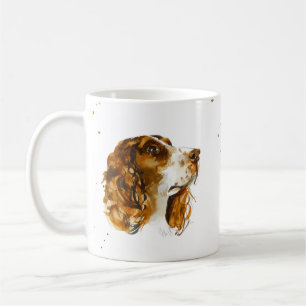 English Springer Spaniel Hund Wasserfarbenes Welpe Kaffeetasse