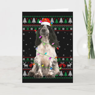 English Springer Spaniel Hund Weihnachten Hässlich Karte