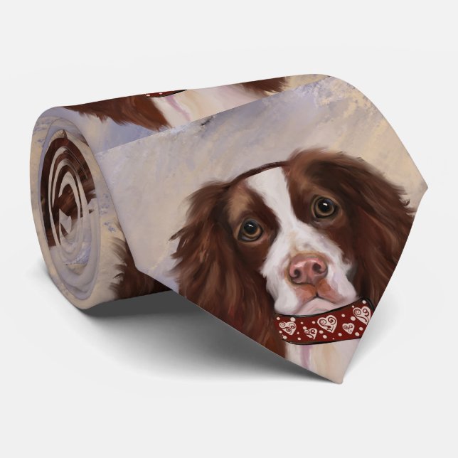 ENGLISH SPRINGER SPANIEL KRAWATTE (Gerollt)