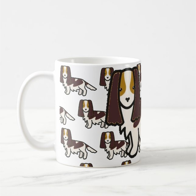 English Springer Spaniel Liver Tri Cartoon Kaffeetasse (Links)