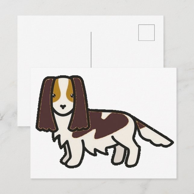 English Springer Spaniel Liver Tri Cartoon Postkarte (Vorne/Hinten)