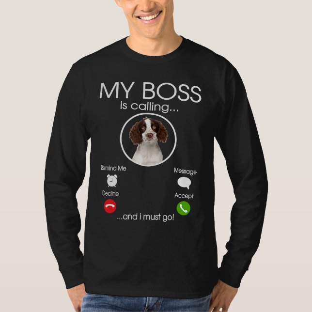 English Springer Spaniel My Boss T-Shirt (Vorderseite)