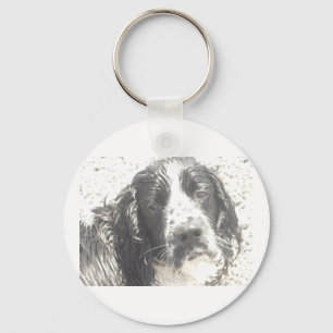 english springer spaniel odd art.png schlüsselanhänger