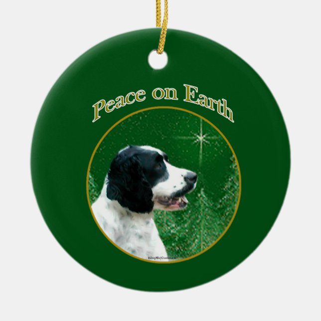 English Springer Spaniel Peace Keramik Ornament (Vorne)