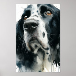English springer spaniel portrait with ticking poster