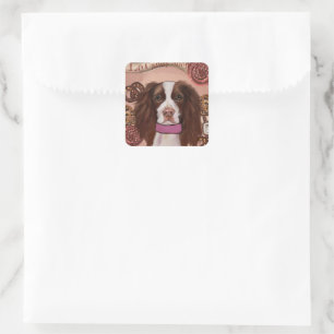 English Springer Spaniel    Quadratischer Aufkleber