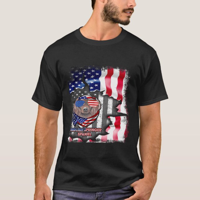 English Springer Spaniel S Fun American Flag T-Shirt (Vorderseite)