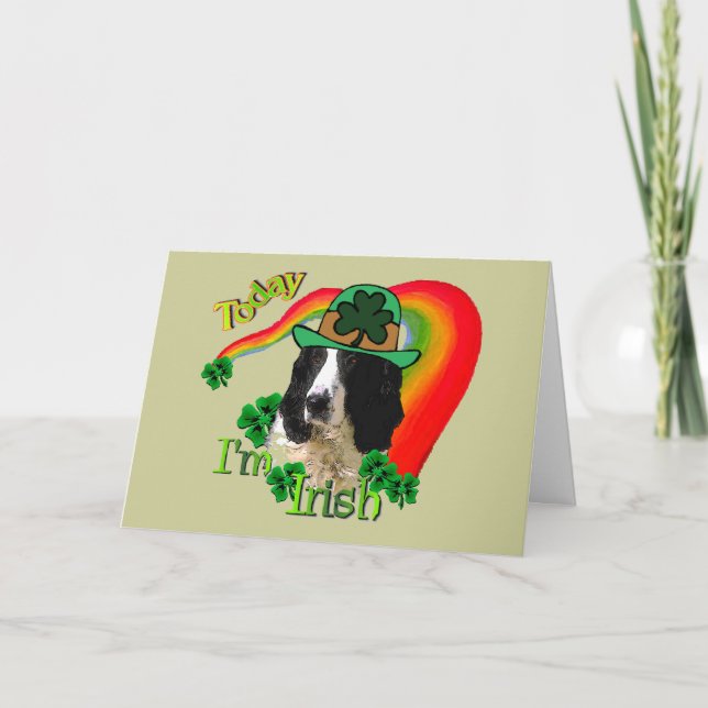 English Springer Spaniel St Patricks Day Karte (Vorderseite)
