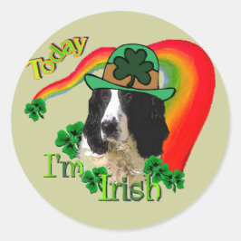 English Springer Spaniel St Patricks Day Runder Aufkleber