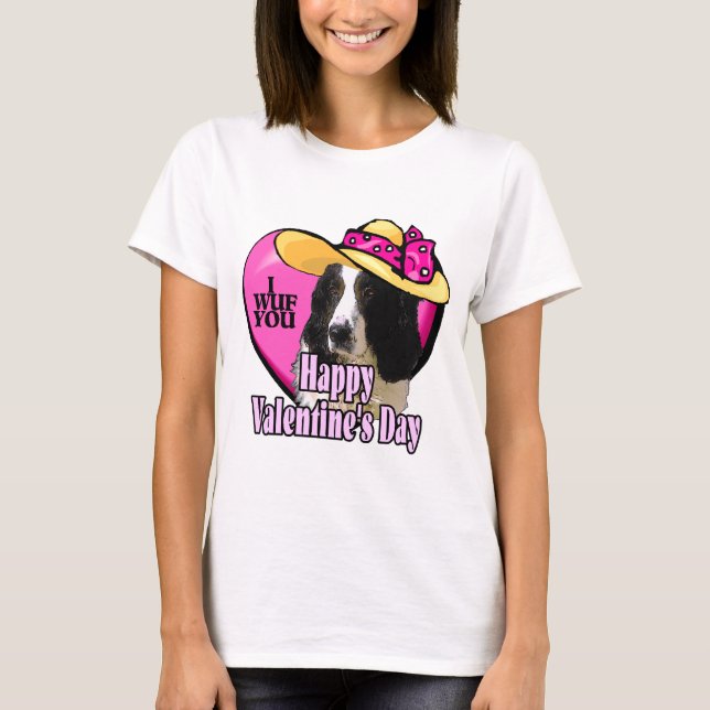 English Springer Spaniel Valentines T-Shirt (Vorderseite)