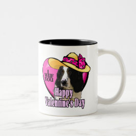 English Springer Spaniel Valentines Zweifarbige Tasse