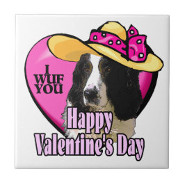 English Springer Spaniel Valentinstag Fliese