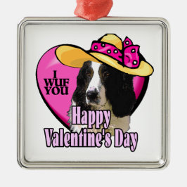 English Springer Spaniel Valentinstag Ornament Aus Metall