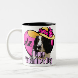 English Springer Spaniel Valentinstag Zweifarbige Tasse