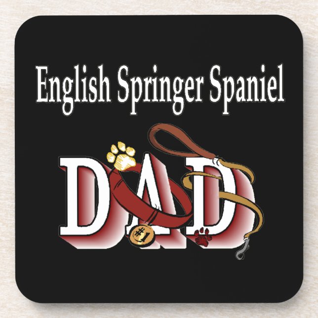 English Springer Spaniel Vater Untersetzer (Vorderseite)