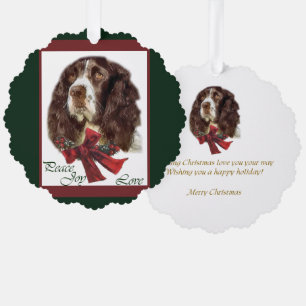 English Springer Spaniel Weihnachtsgeschenke Ornament Karte