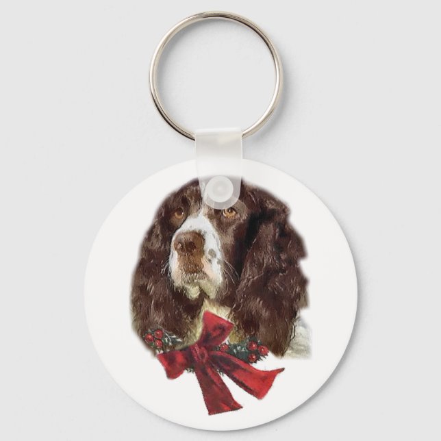 English Springer Spaniel Weihnachtsgeschenke Schlüsselanhänger (Vorderseite)