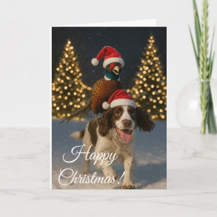 English Springer Spaniel Weihnachtsgrußkarte Feiertagskarte