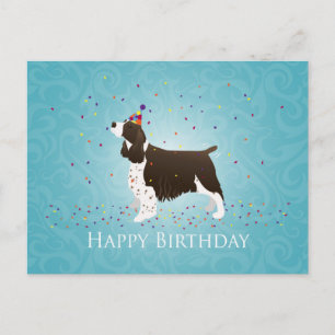 English Springer Spanier Birthday Design Postkarte