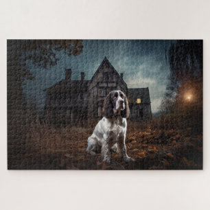 English Springer Spanier Halloween Beängstigend Puzzle