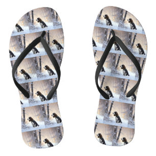 English Springer Spanier Let It Snow Christmas Flip Flops