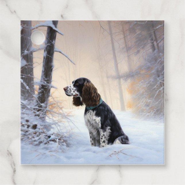 English Springer Spanier Let It Snow Christmas Geschenkanhänger (Vorderseite)