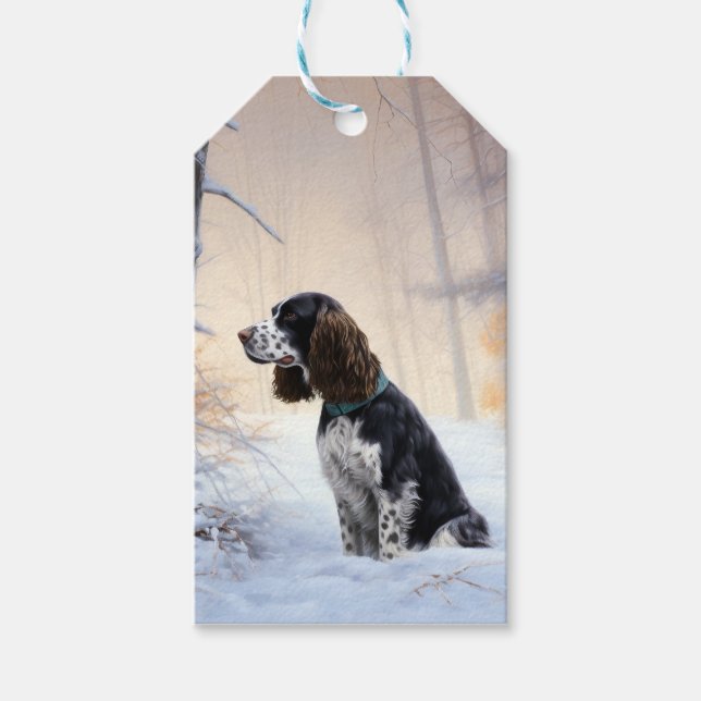 English Springer Spanier Let It Snow Christmas Geschenkanhänger (Vorderseite)