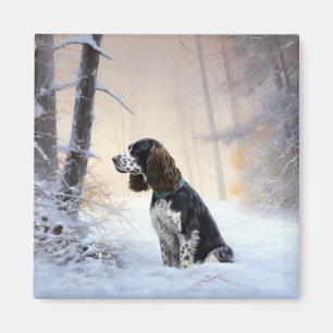 English Springer Spanier Let It Snow Christmas Magnet