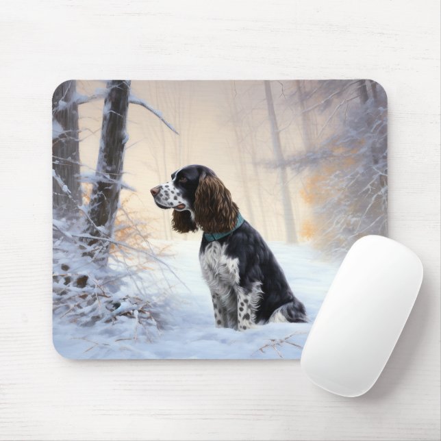 English Springer Spanier Let It Snow Christmas Mousepad (Mit Mouse)