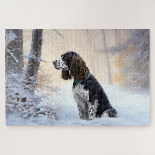 English Springer Spanier Let It Snow Christmas Puzzle