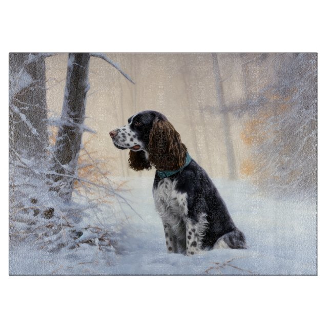 English Springer Spanier Let It Snow Christmas Schneidebrett (Vorderseite)