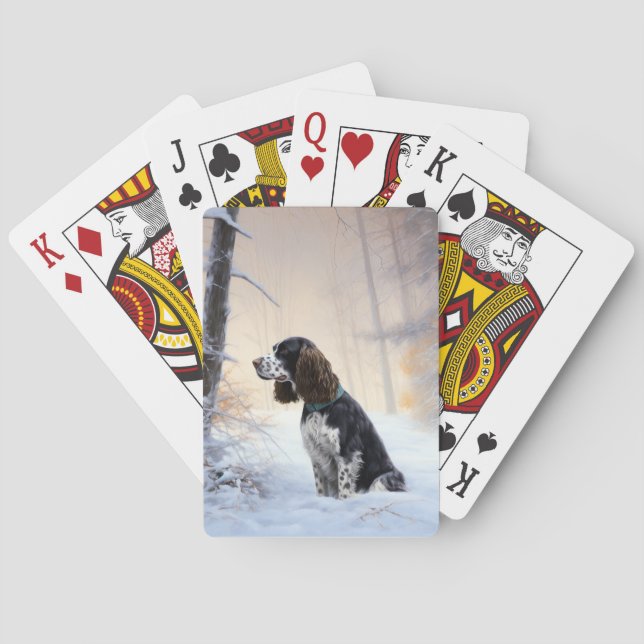 English Springer Spanier Let It Snow Christmas Spielkarten (Rückseite)