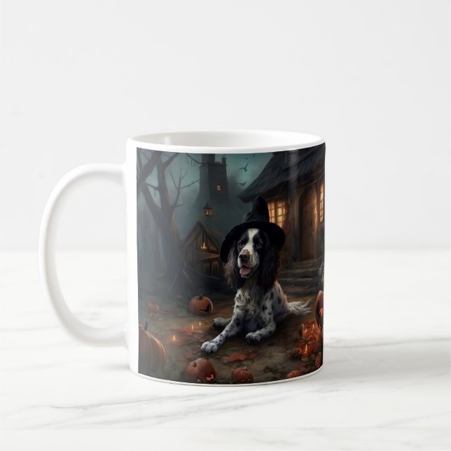 English Springer Spanier Pumpkins Halloween Beängs Kaffeetasse (Links)