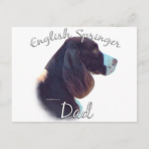 English Springer Spanier Vater 2 Postkarte
