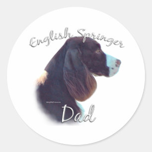 English Springer Spanier Vater 2 Runder Aufkleber