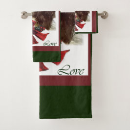 English Springer Spanier Weihnachten Badhandtuch Set