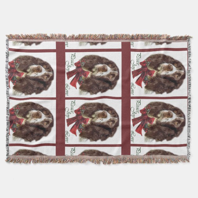 English Springer Spanier Weihnachten Decke (Vorderseite)