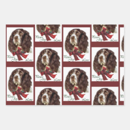 English Springer Spanier Weihnachten Geschenkpapier Set