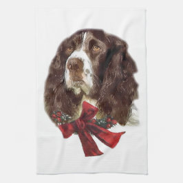 English Springer Spanier Weihnachten Küchentuch
