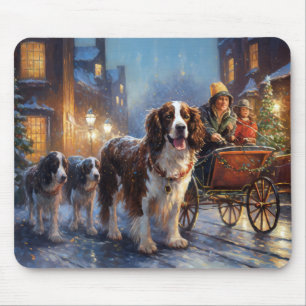 English Springer Spanier Weihnachtsfeiertage Mousepad