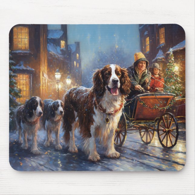 English Springer Spanier Weihnachtsfeiertage Mousepad (Vorne)