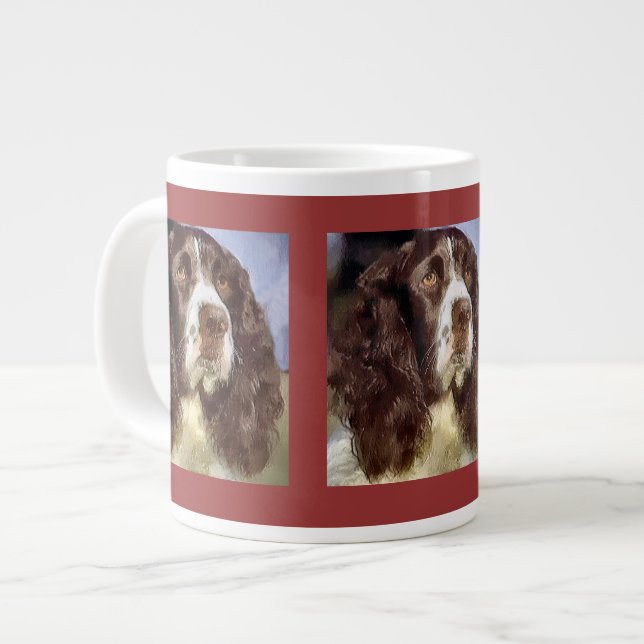 English Springer Spanisch Art Jumbo-Tasse (Vorderseite Links)