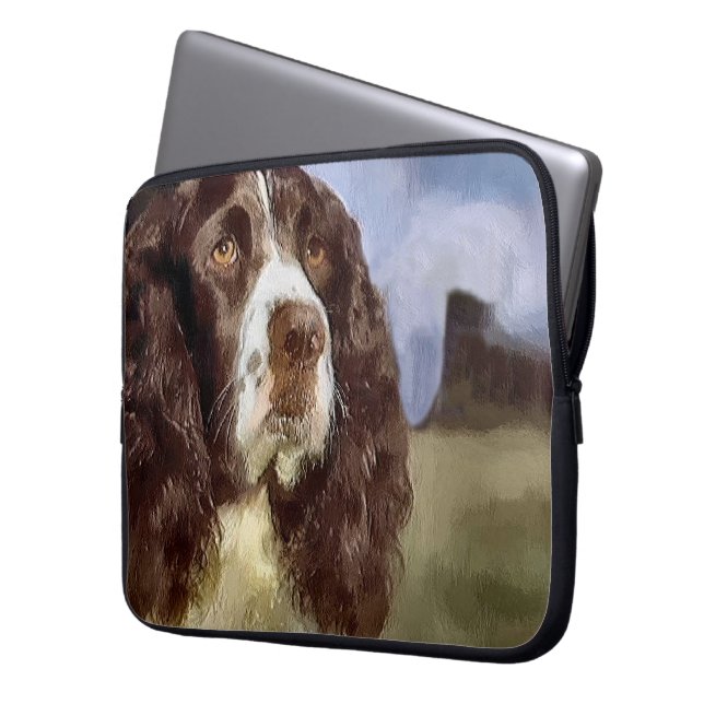 English Springer Spanisch Art Laptopschutzhülle (Vorderseite Links)